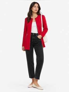Zara Round Neck Zip Trench Coat - Size XS
